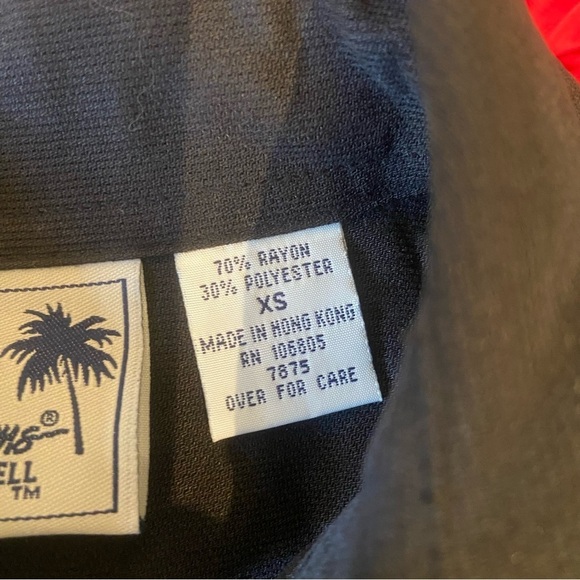 💥5/$25 Sea Palms by Hartwell men’s black button up in size  x-small - Picture 6 of 7
